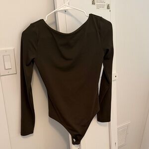 Express army green Long Sleeve Bodysuit
